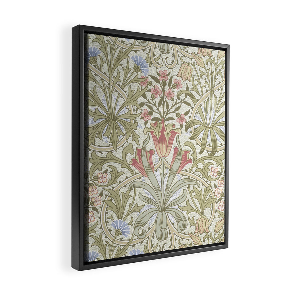 William Morris Woodland Weeds Pastel Floral Framed Canvas Print Gallery Image 2