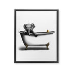Elephant in Bath Framed Canvas Print Gallery Image 8