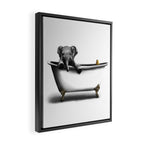 Elephant in Bath Framed Canvas Print Gallery Image 2