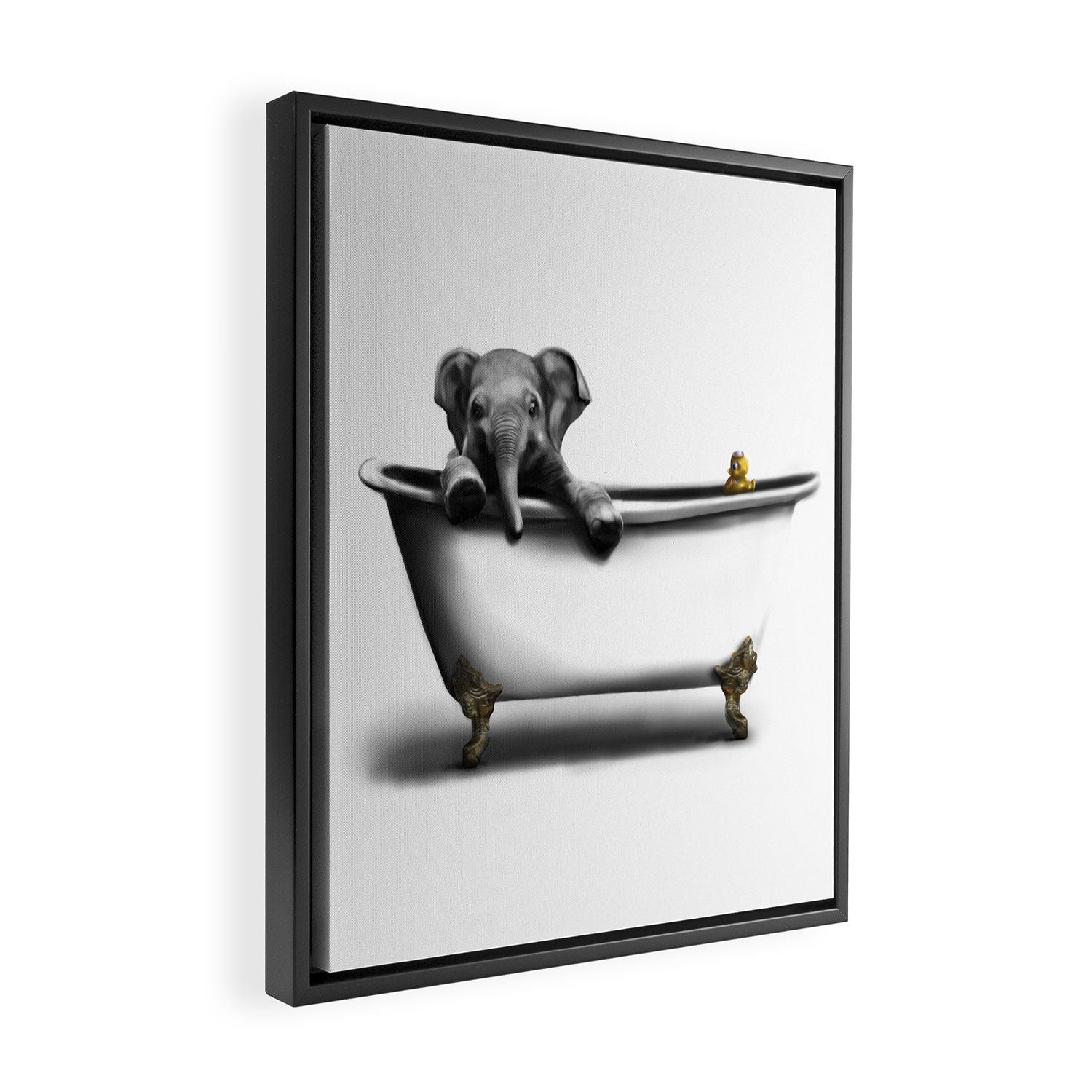 Elephant in Bath Framed Canvas Print Gallery Image 2