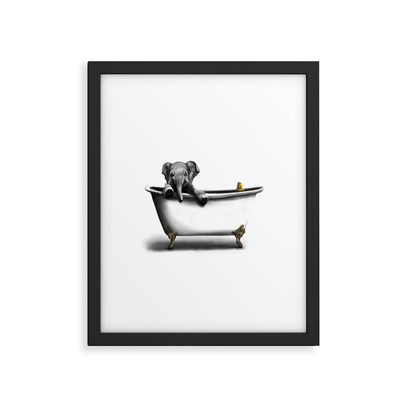 Elephant in Bath Framed Art Print Gallery Image 6