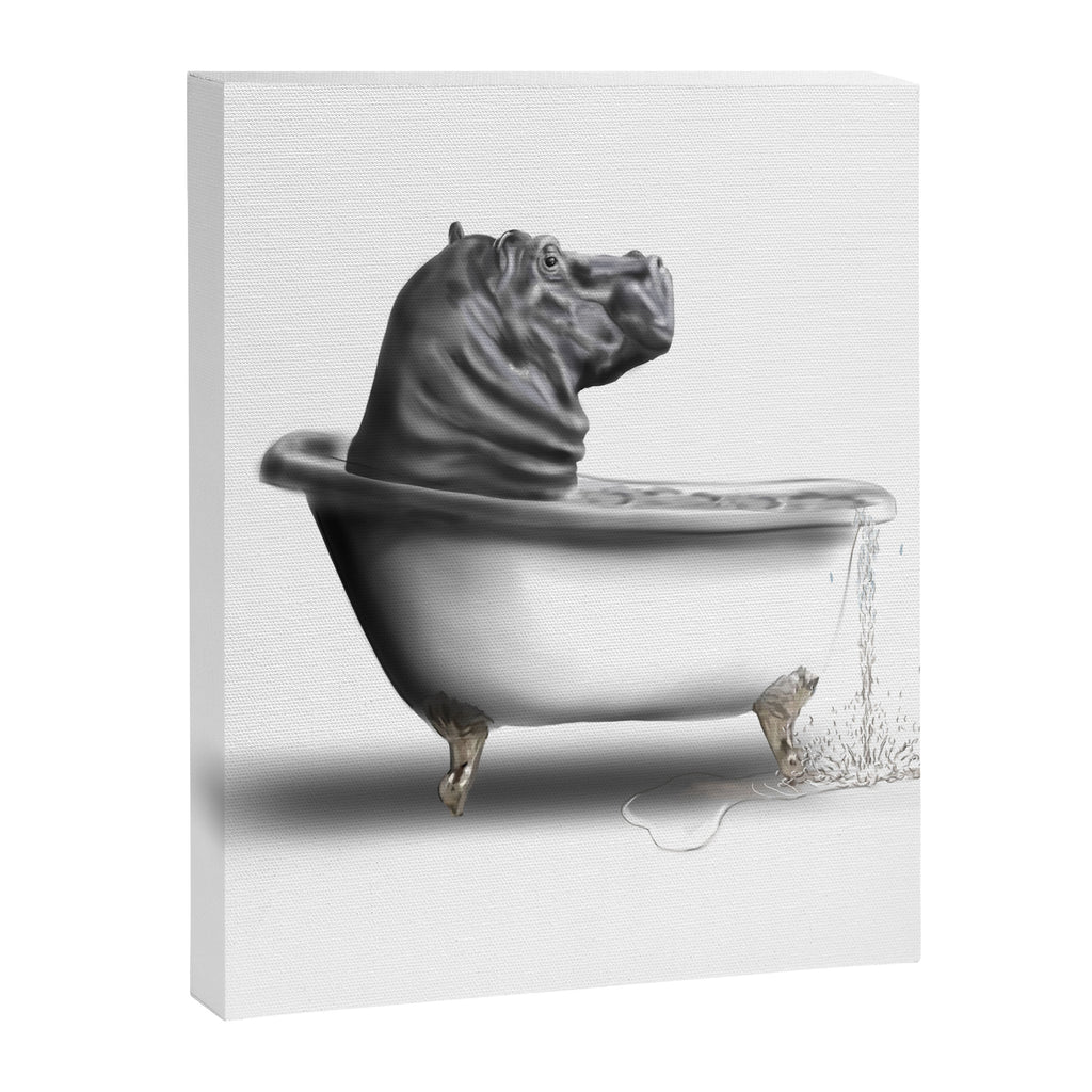 Hippo in Bath Canvas Print Gallery Image 8