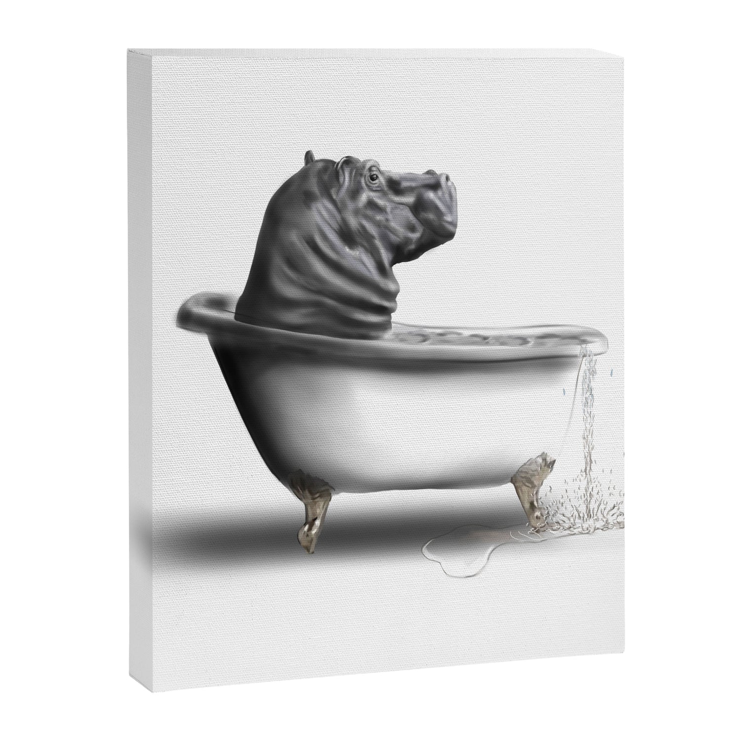 Hippo in Bath Canvas Print Gallery Image 8