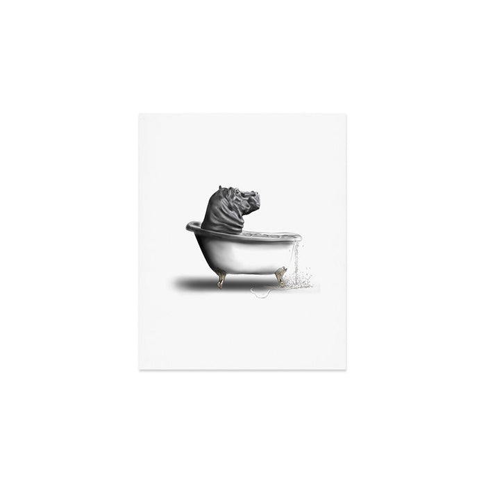 Hippo in Bath Art Print Gallery Image 1
