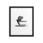 Hippo in Bath Framed Art Print Gallery Image 6