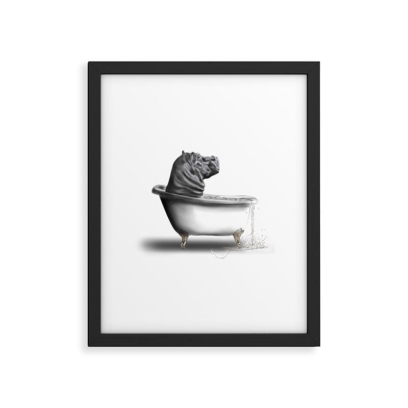 Hippo in Bath Framed Art Print Gallery Image 6