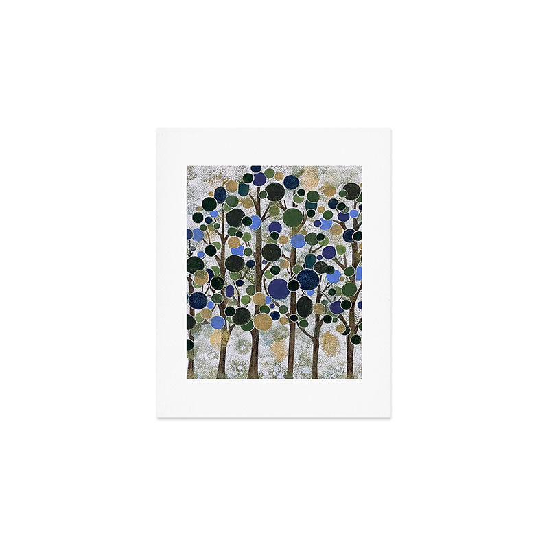 Blue Bubble Trees Art Print Gallery Image 1