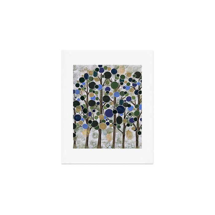 Blue Bubble Trees Art Print Gallery Image 1
