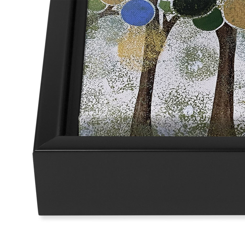 Blue Bubble Trees Framed Canvas Print Gallery Image 3