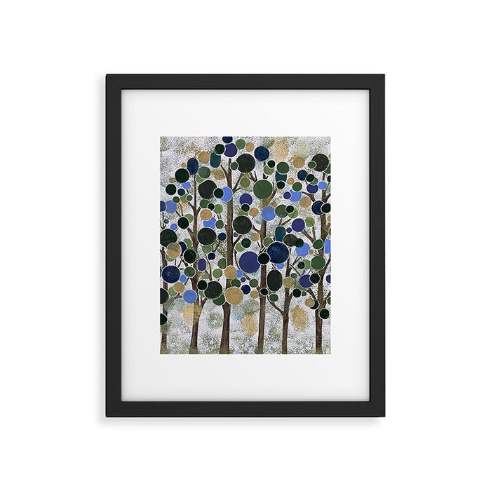 Blue Bubble Trees Framed Art Print Gallery Image 1