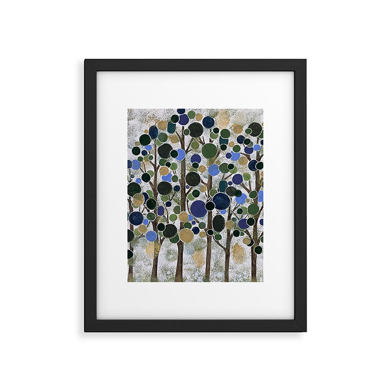 Blue Bubble Trees Framed Art Print Gallery Image 6