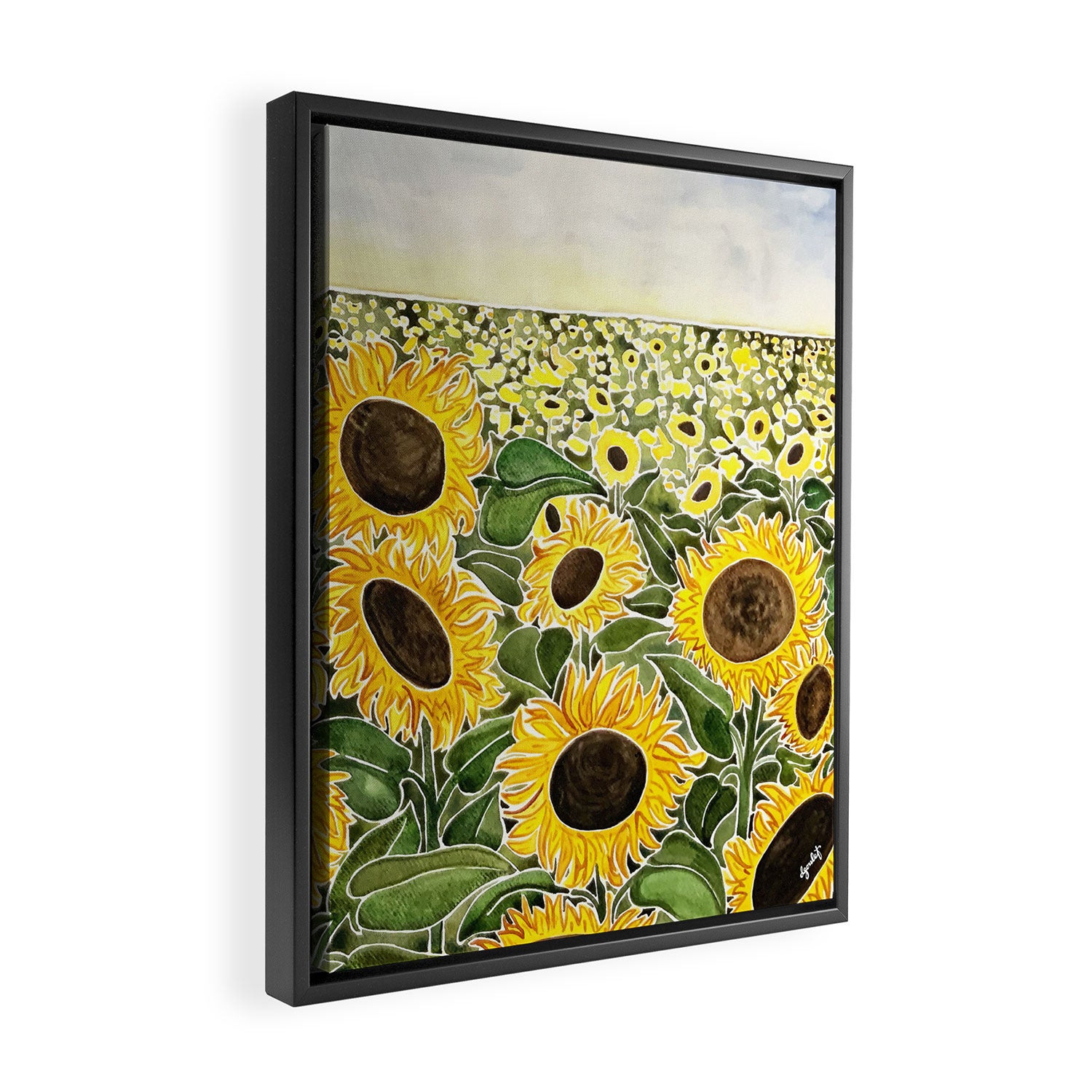 Sunflower Field Framed Canvas Print Gallery Image 2