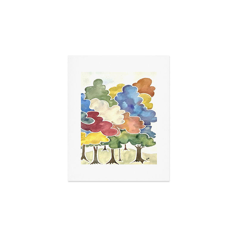 Trees, Long Row Art Print Gallery Image 1