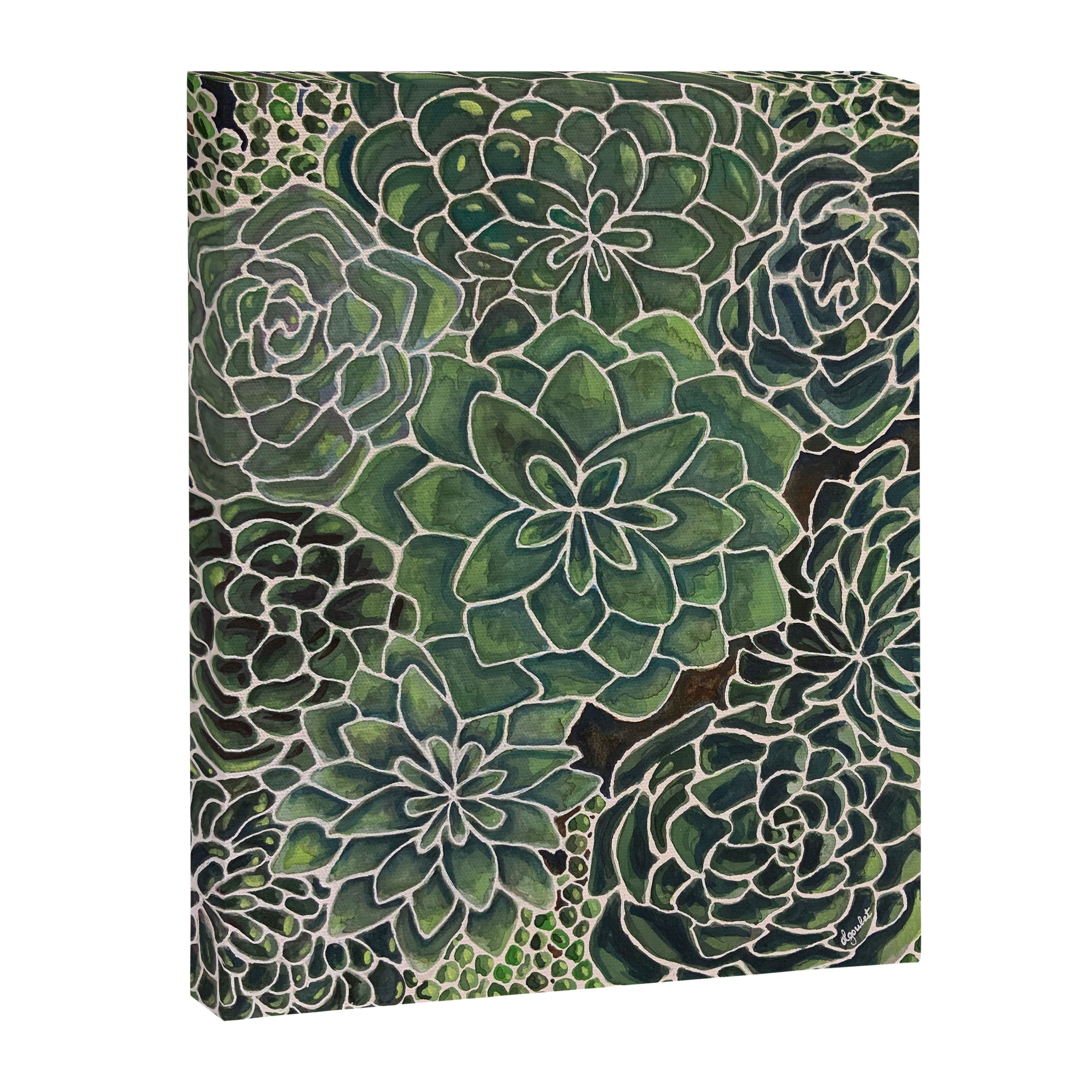 Watercolor Succulents Canvas Print Gallery Image 6