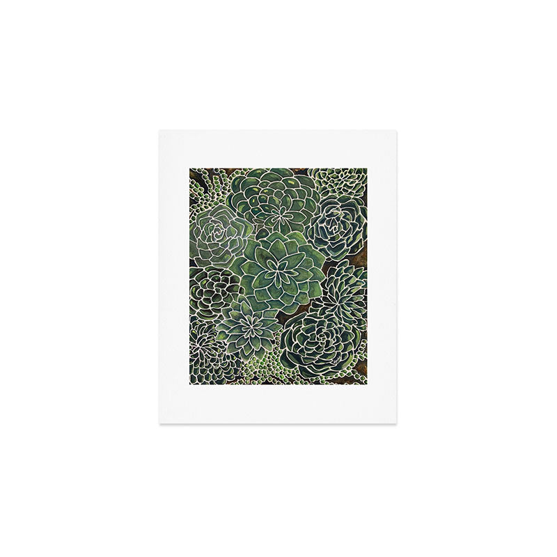 Watercolor Succulents Art Print Gallery Image 1