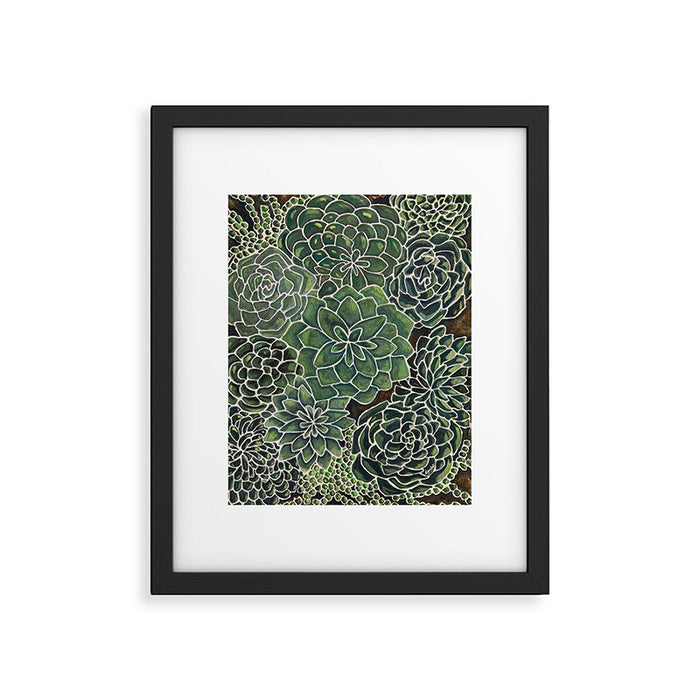 Watercolor Succulents Framed Art Print Gallery Image 1