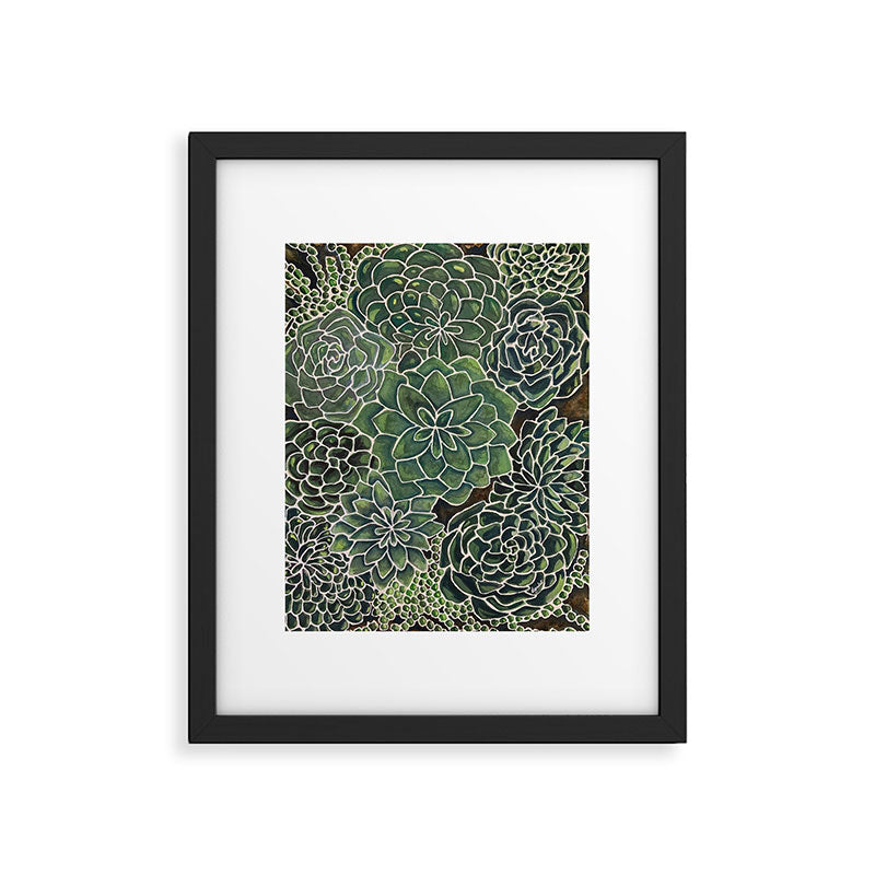 Watercolor Succulents Framed Art Print Gallery Image 5