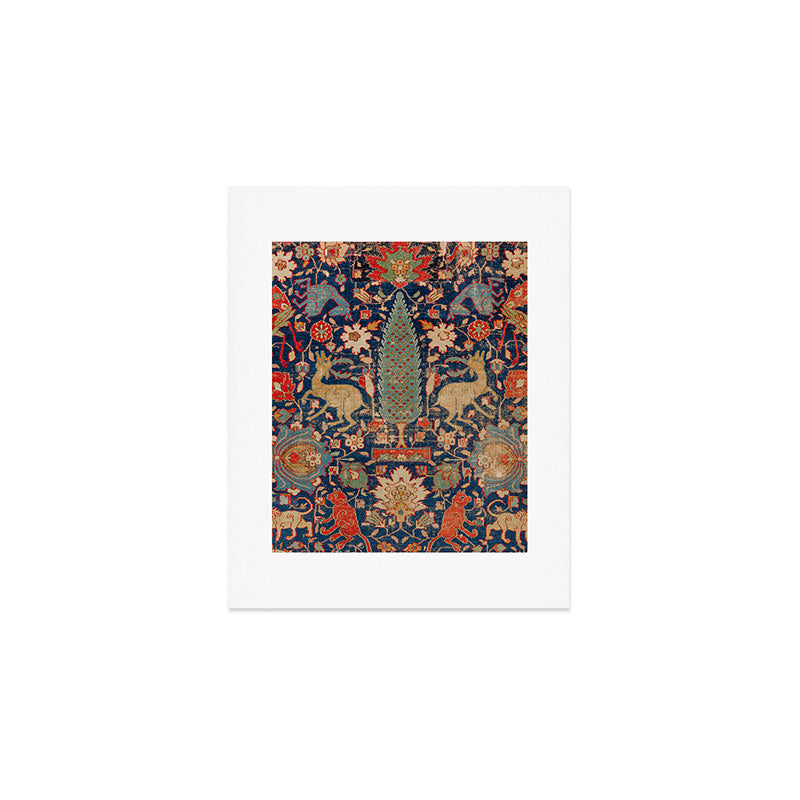 17th Century Persian Rug Print with Animals Art Print Gallery Image 1