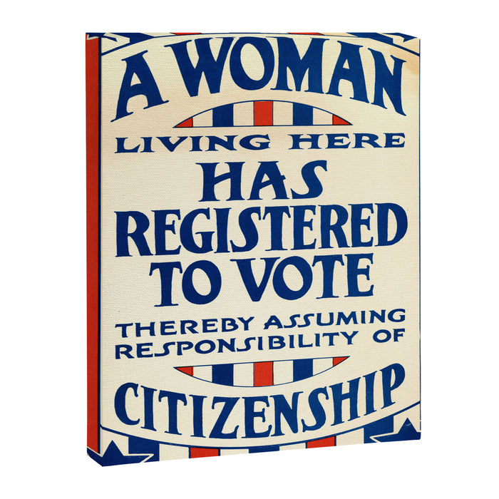 A Woman Living Here Has Registered to Vote, 1919 Canvas Print Gallery Image 1