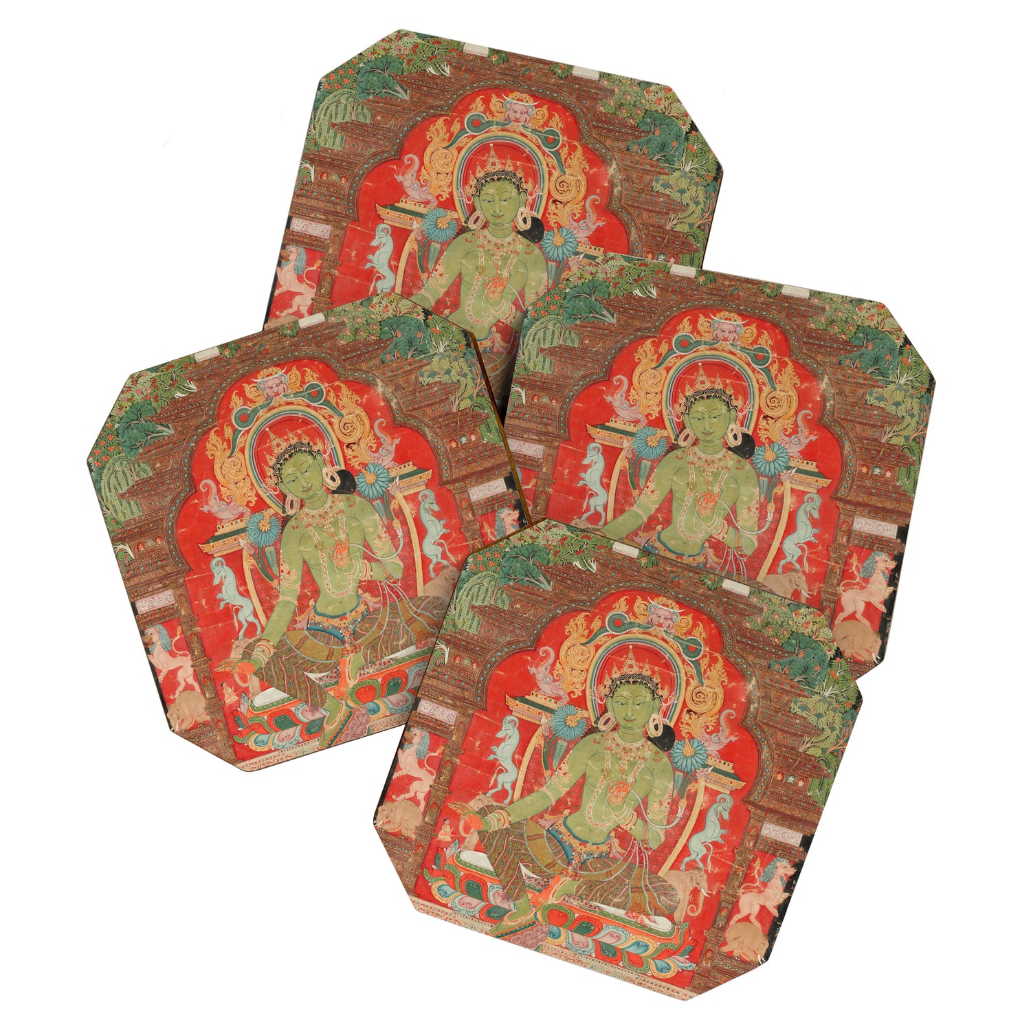 Green Tara 13th Century Tibetan Art Coaster Gallery Image 1
