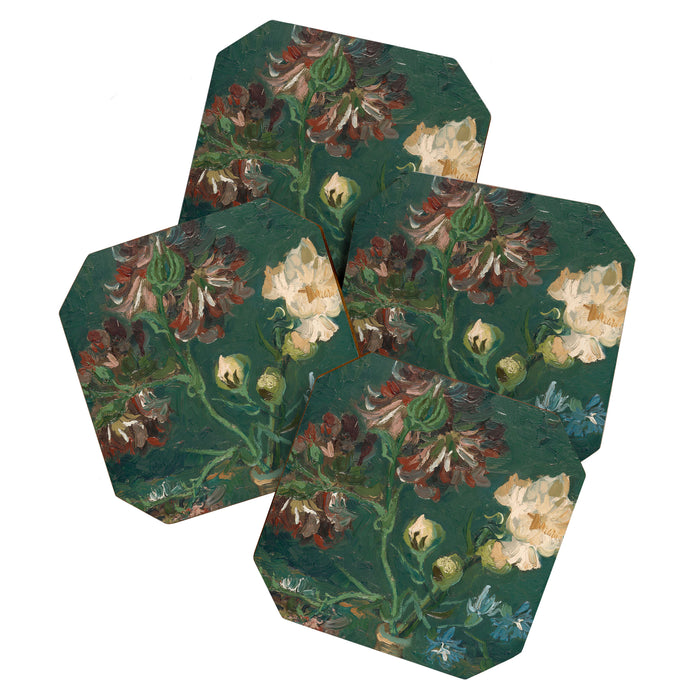 Peonies and Blue Delphiniums by Vincent van Gogh Coaster Gallery Image 1