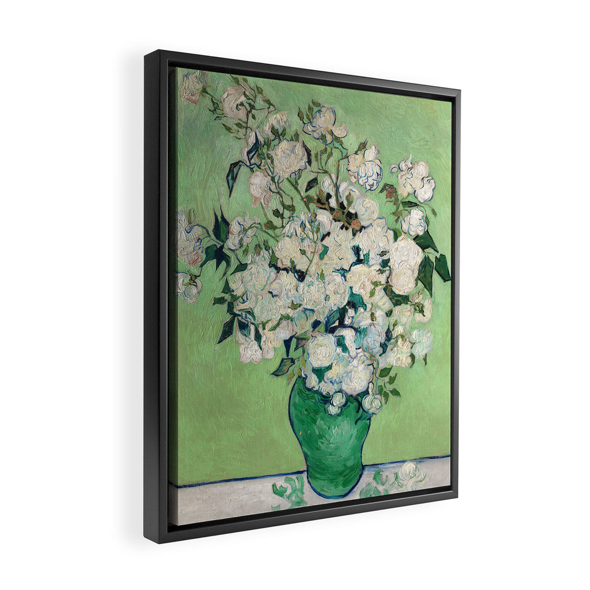 Roses by Vincent van Gogh,1890 Framed Canvas Print Gallery Image 2