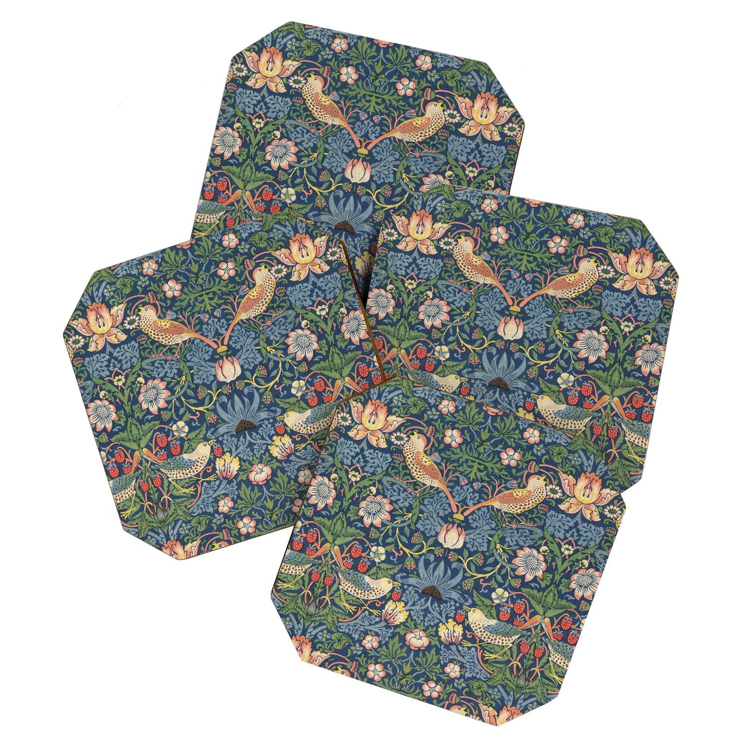 Strawberry Thief - Vintage William Morris Bird Pattern Coaster Gallery Image 1