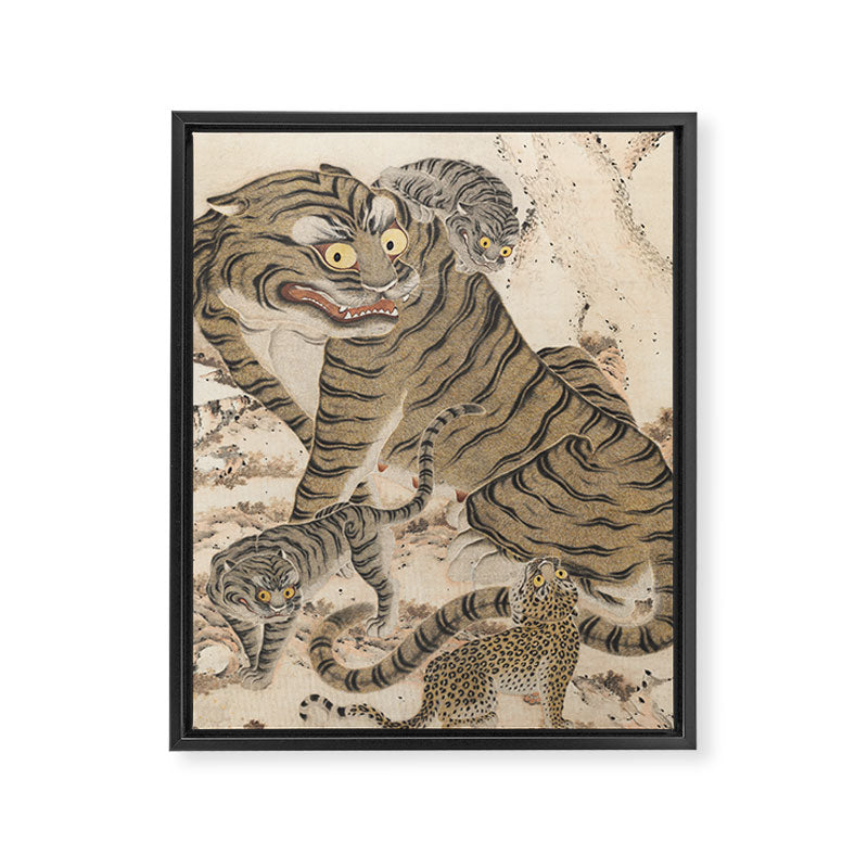 Tiger Family, Korean Art, 1800s Framed Canvas Print Gallery Image 6