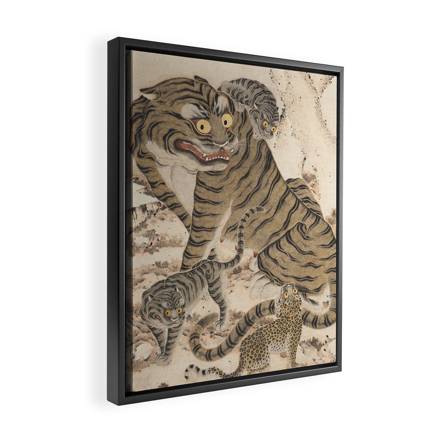 Tiger Family, Korean Art, 1800s Framed Canvas Print Gallery Image 2