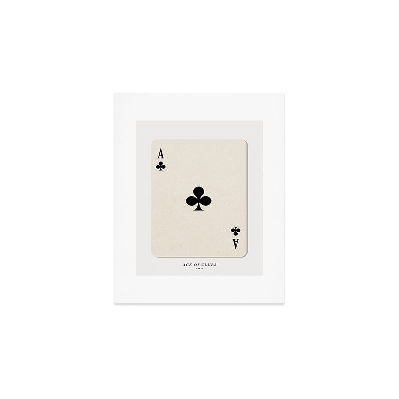 Ace of Clubs Playing Card Art Print Trendy Art Print Gallery Image 1