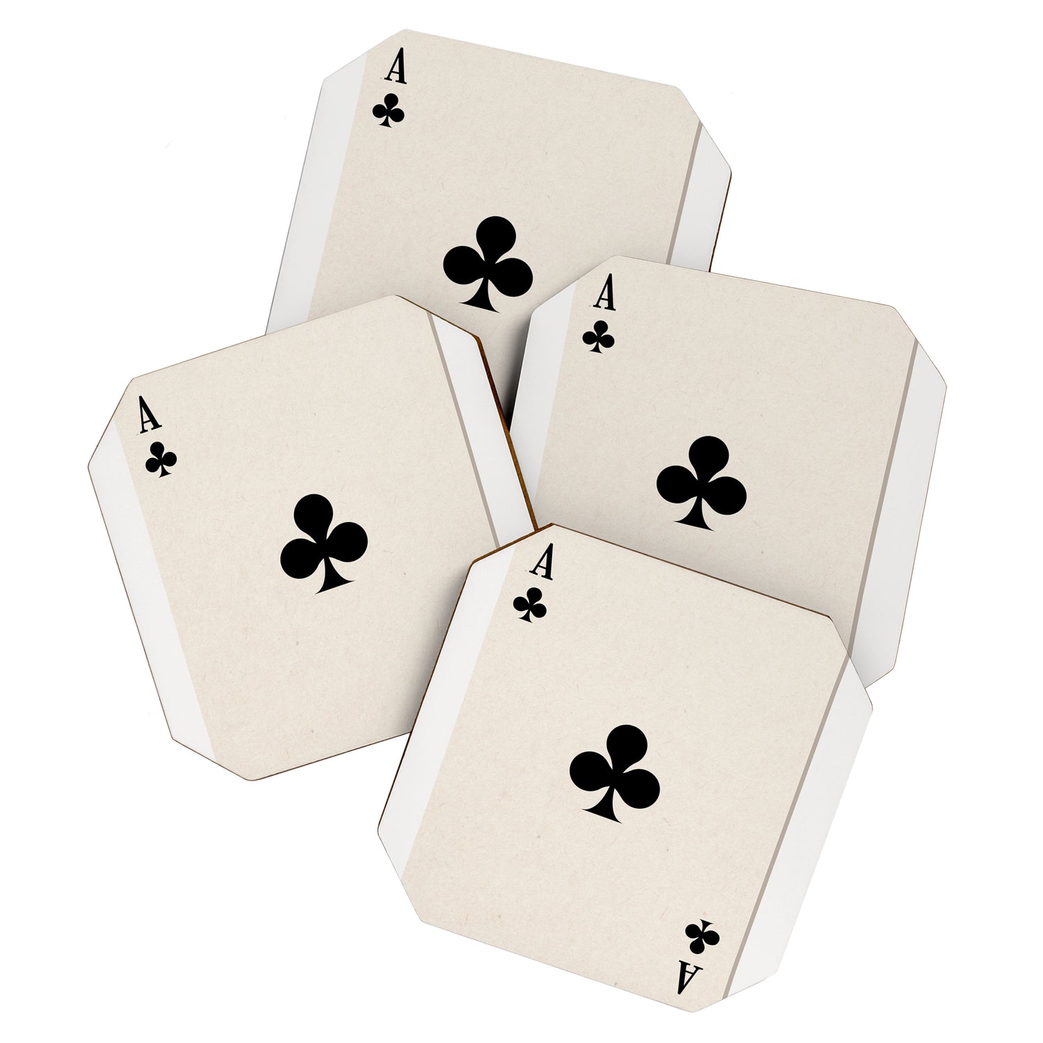 Ace of Clubs Playing Card Art Print Trendy Coaster Gallery Image 1