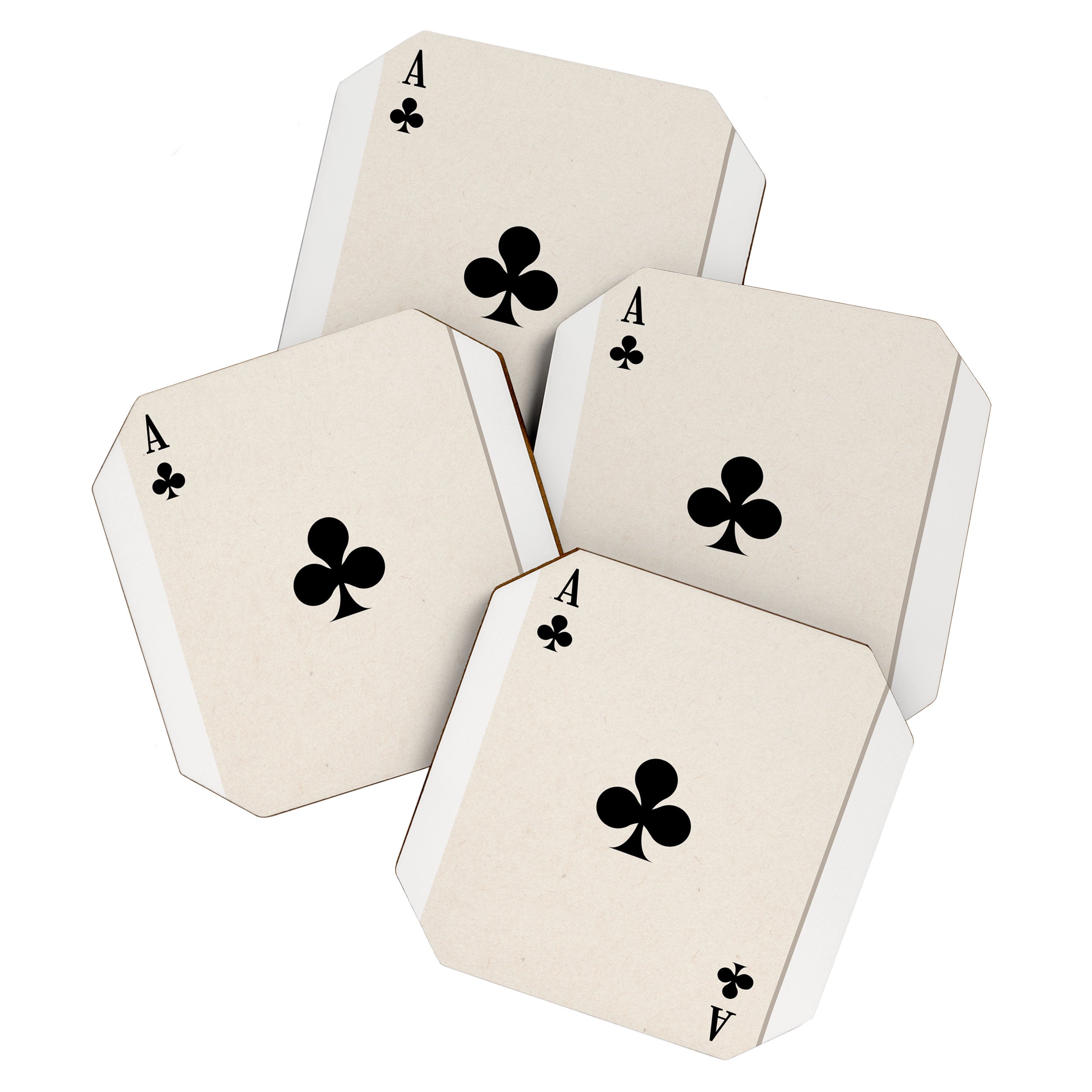 Ace of Clubs Playing Card Art Print Trendy Coaster Gallery Image 1