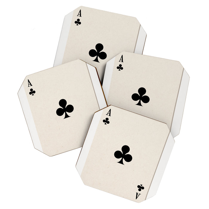Ace of Clubs Playing Card Art Print Trendy Coaster Gallery Image 1
