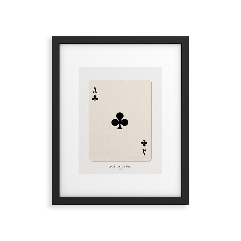 Ace of Clubs Playing Card Art Print Trendy Framed Art Print Gallery Image 5
