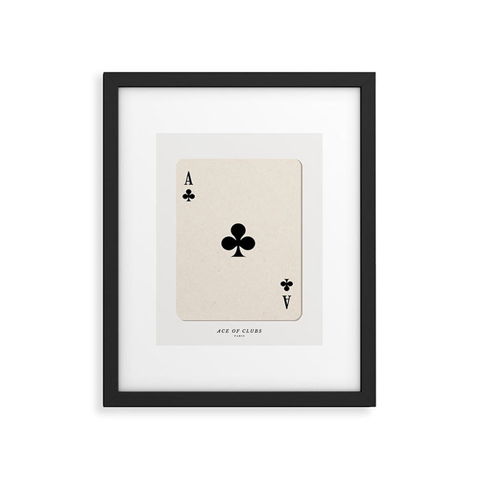 Ace of Clubs Playing Card Art Print Trendy Framed Art Print Gallery Image 1