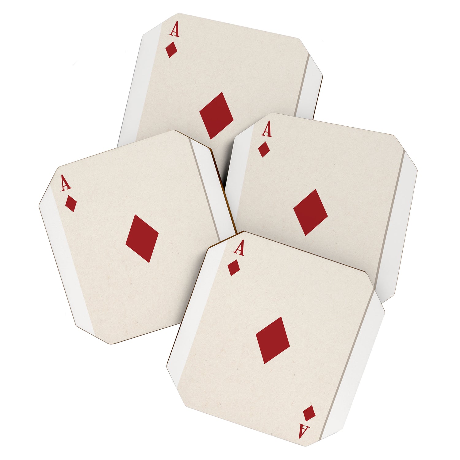Ace of Diamonds Playing Card Art Print Trendy Coaster Gallery Image 1