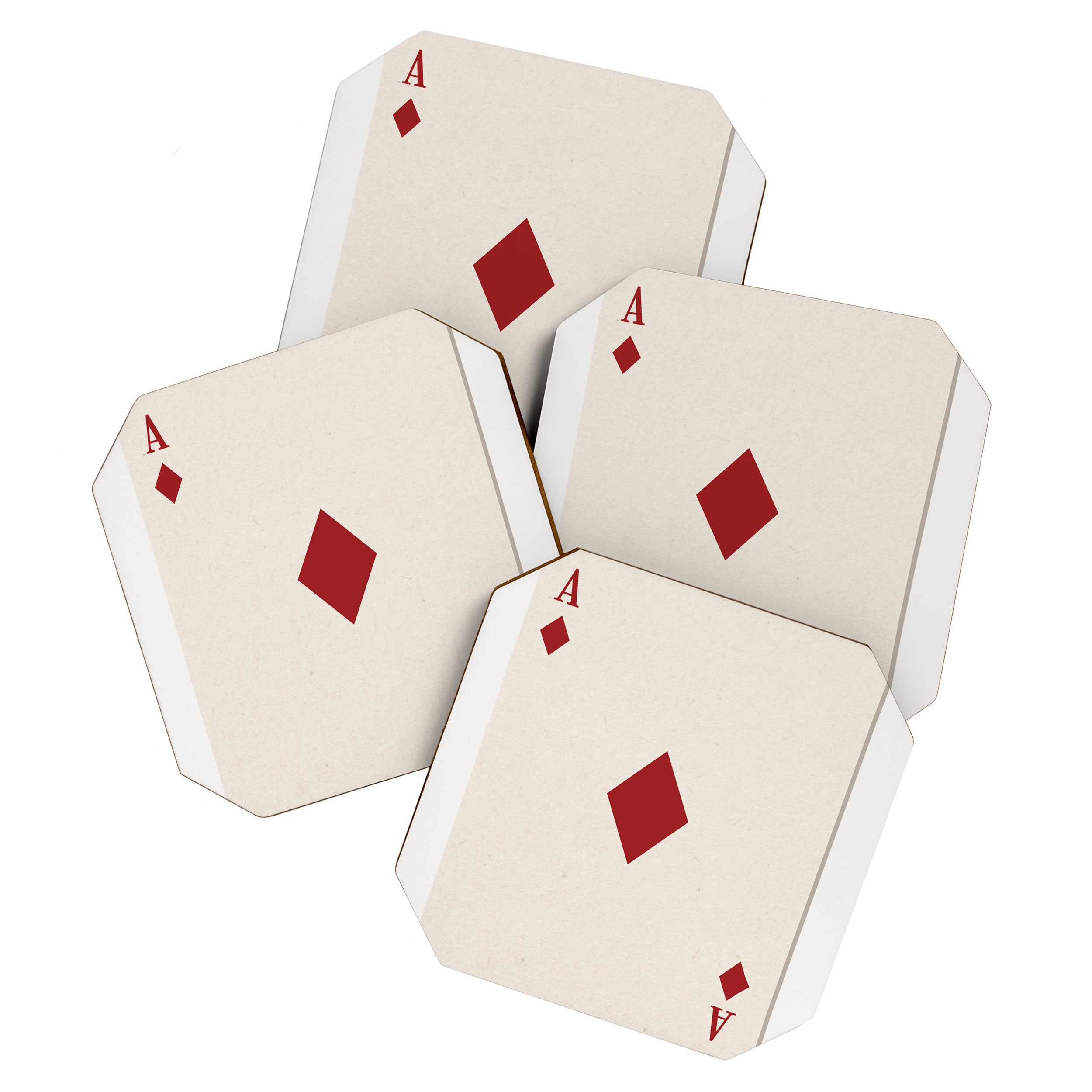 Ace of Diamonds Playing Card Art Print Trendy Coaster Gallery Image 1