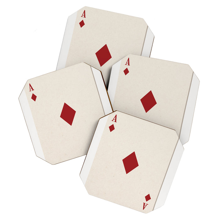 Ace of Diamonds Playing Card Art Print Trendy Coaster Gallery Image 1