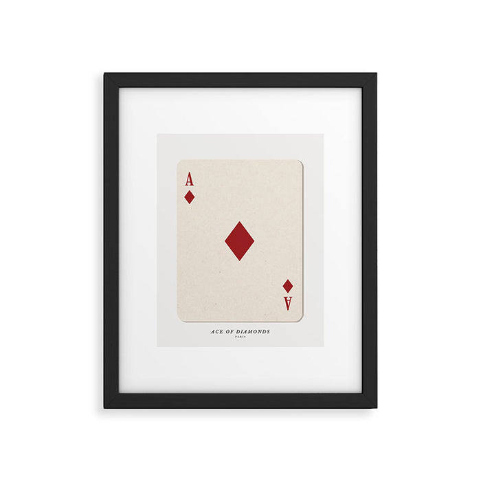 Ace of Diamonds Playing Card Art Print Trendy Framed Art Print Gallery Image 1