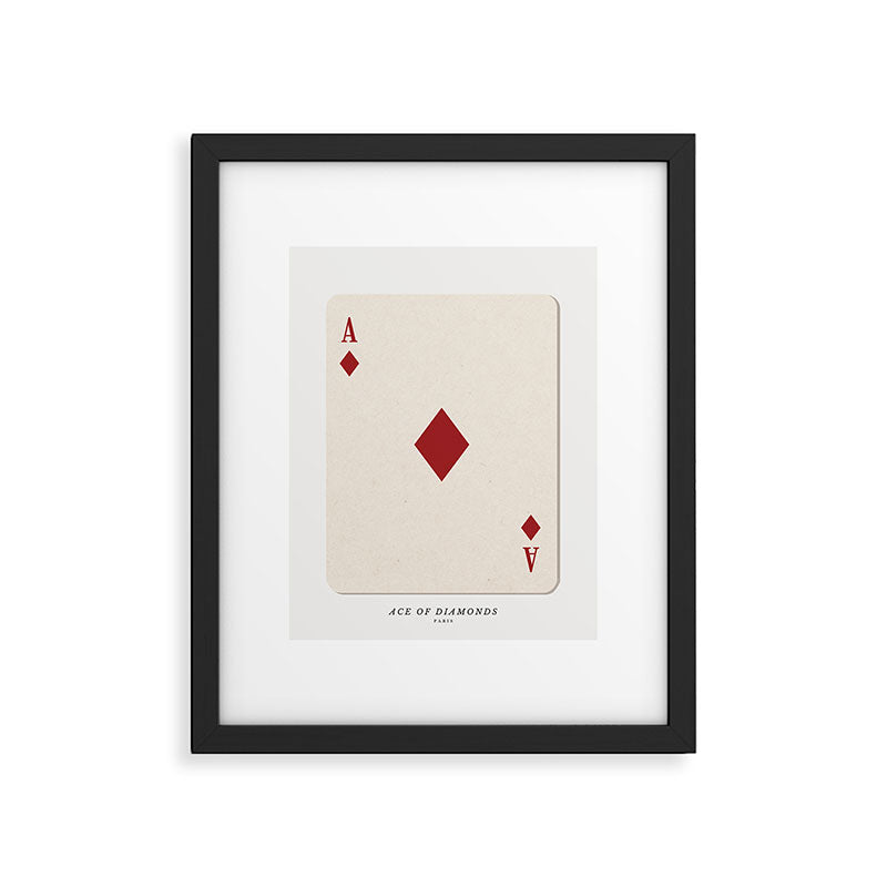 Ace of Diamonds Playing Card Art Print Trendy Framed Art Print Gallery Image 5
