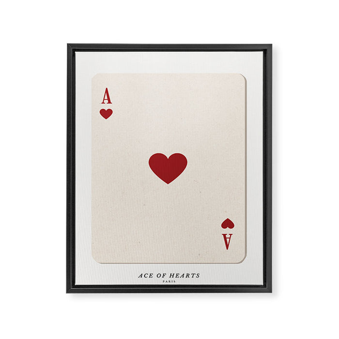 Ace of Hearts Playing Card Art Print Trendy Framed Canvas Print Gallery Image 1