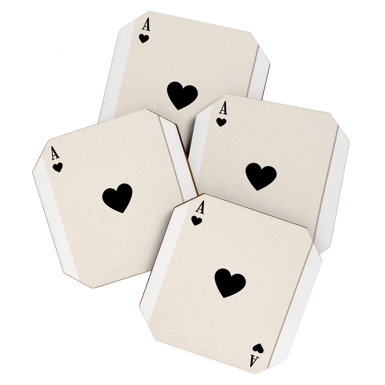 Ace of Hearts Playing Card Art Print Trendy Coaster Gallery Image 1