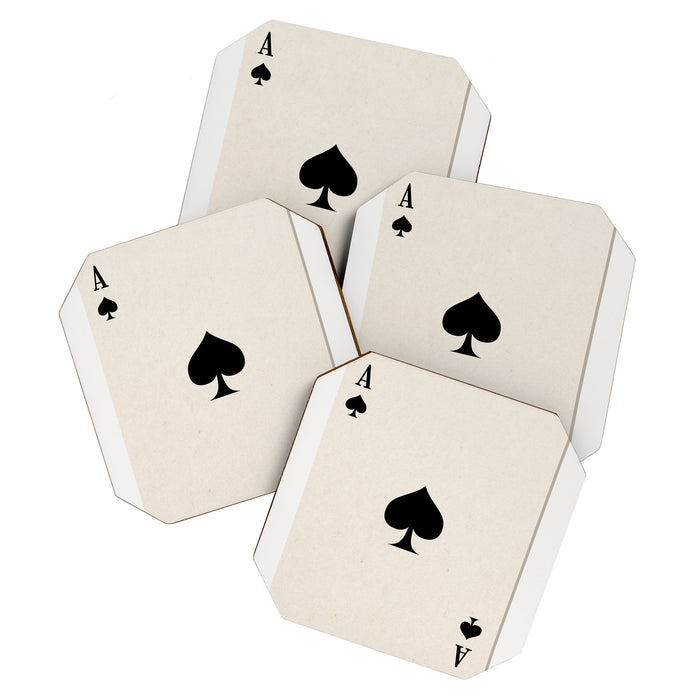 Ace of Spades Playing Card Art Print Trendy Coaster Gallery Image 1