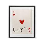 Love Ya Ace of Hearts Playing Card Note Trendy Red and Black Framed Canvas Print Gallery Image 6