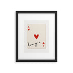 Love Ya Ace of Hearts Playing Card Note Trendy Red and Black Framed Art Print Gallery Image 5