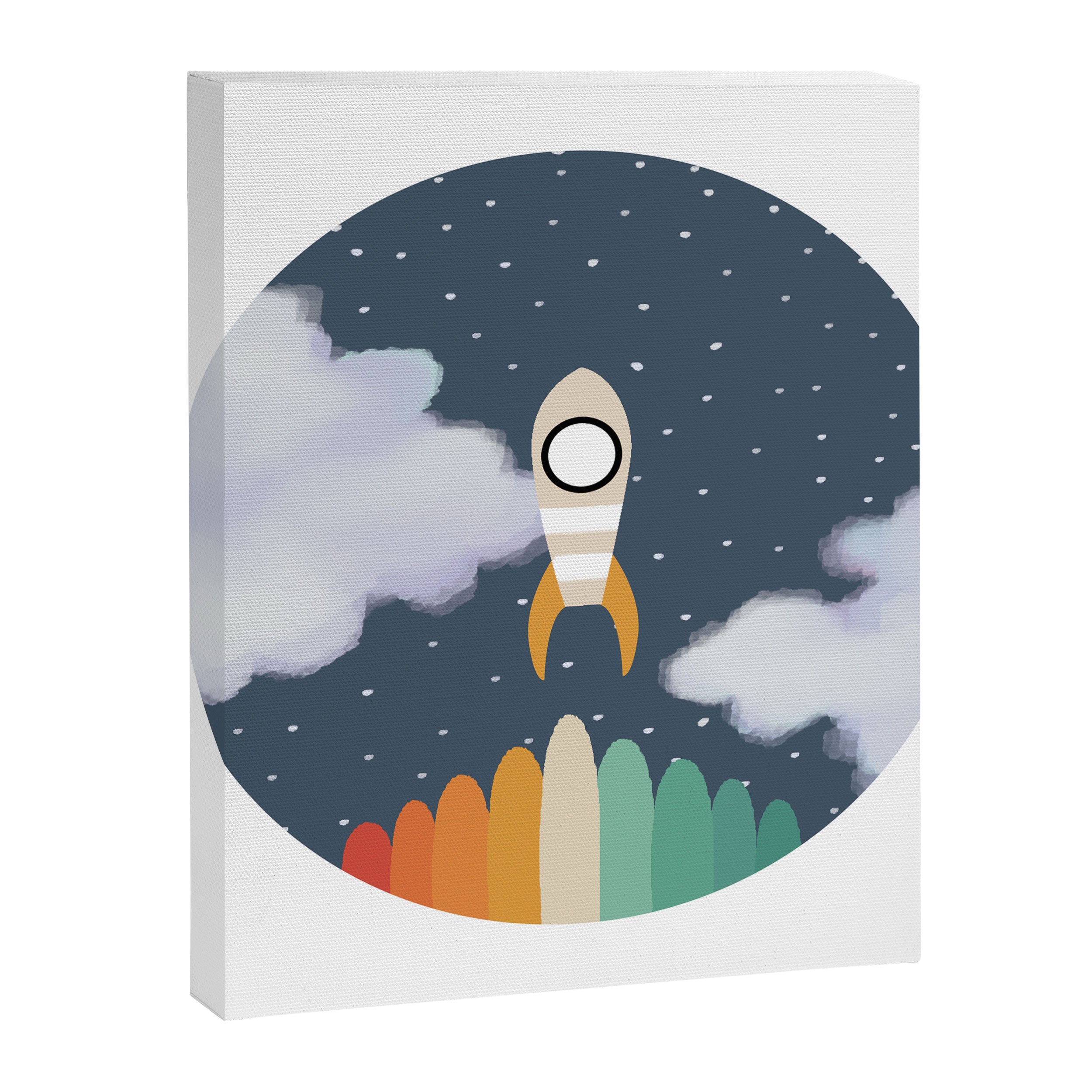 Space Rocket Print, Galaxy Outer Space Pattern Canvas Print Gallery Image 8