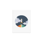 Space Rocket Print, Galaxy Outer Space Pattern Art Print Gallery Image 1