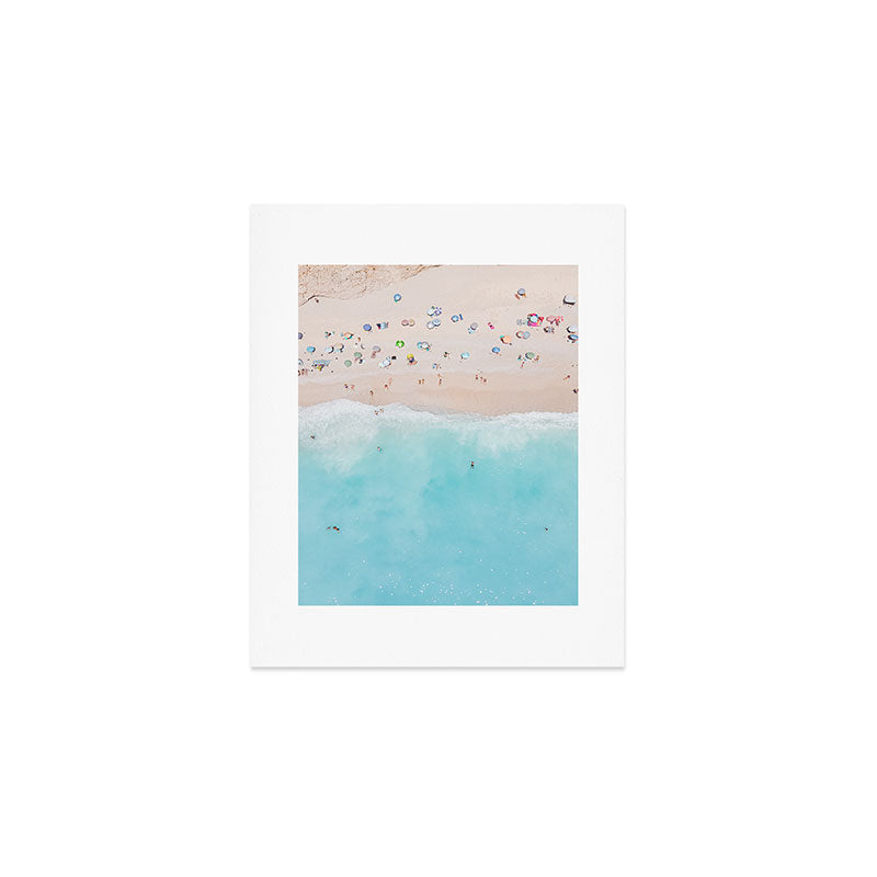 Aerial Beach Print, Aerial Beach Photography, Emerald Turquoise Ocean Beach Photography, Ocean Waves, Beach Art Poster, Home Decor Art Print Art Print Gallery Image 1