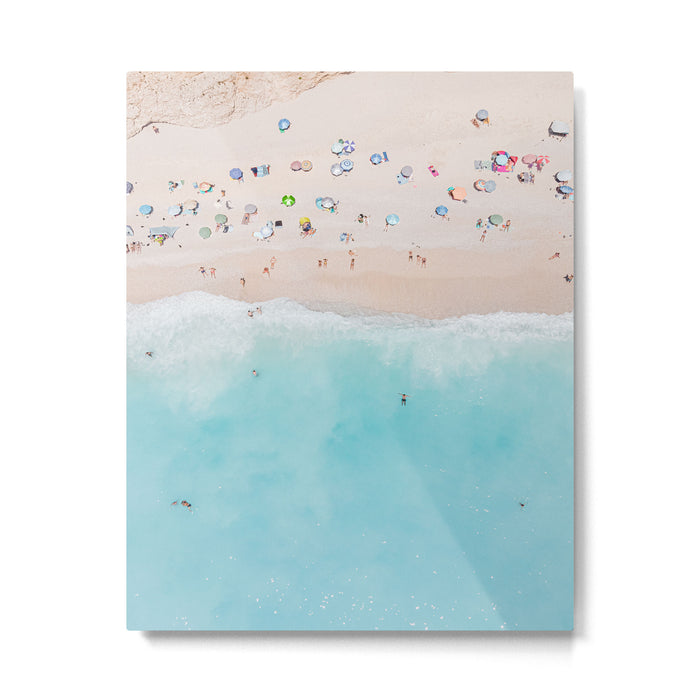 Aerial Beach Print, Aerial Beach Photography, Emerald Turquoise Ocean Beach Photography, Ocean Waves, Beach Art Poster, Home Decor Art Print Metal Print Gallery Image 1