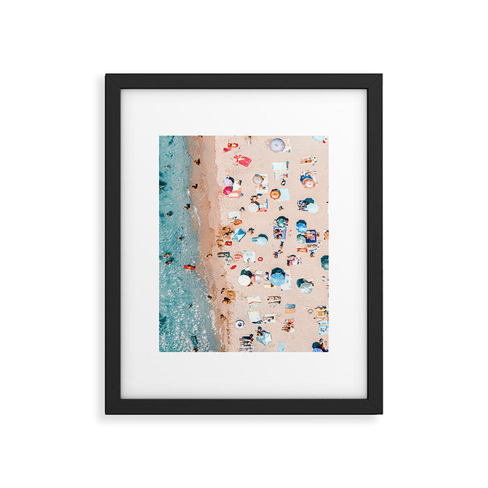 Aerial Beach Print, Ocean Art, Australia Bondi Beach, Beach Art Print, Beach Photography, Modern Beach Lifestyle Print Framed Art Print Gallery Image 1